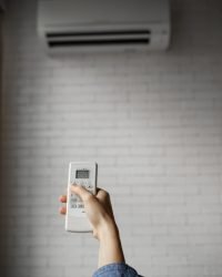 woman using home technology